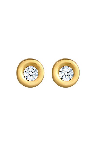 ELLI Ohrringe Klassisch Solitär Diamant (0,12 ct.) 585 Gelbgold