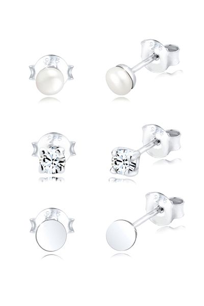 ELLI Ohrringe Set Geo Perle Kristal 925 Gümüş