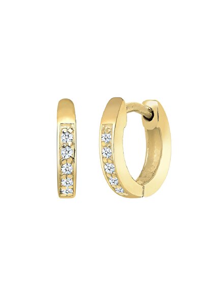 ELLI Ohrringe Creolen Basic Diamant (0.05 ct.) 375 Gelbgold