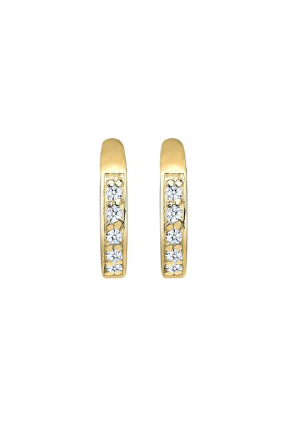 ELLI Ohrringe Creolen Basic Diamant (0.05 ct.) 375 Gelbgold