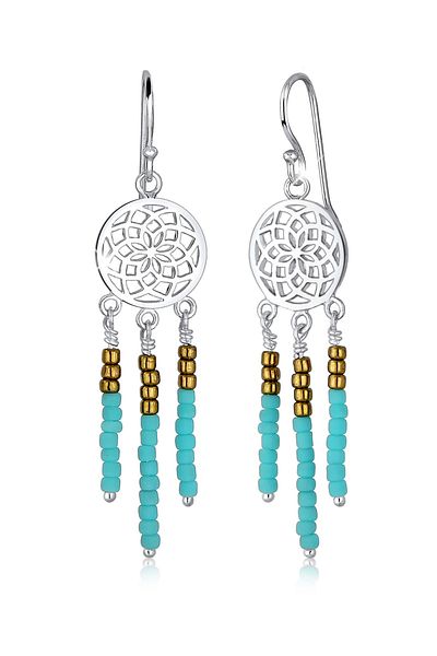 ELLI Ohrringe Traumfänger Ornament Boho Festival 925 Silber