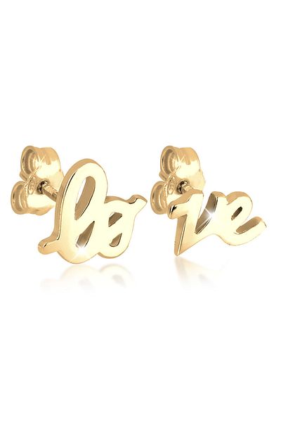 ELLI Love Statement Schriftzug Liebe Silber vergoldet