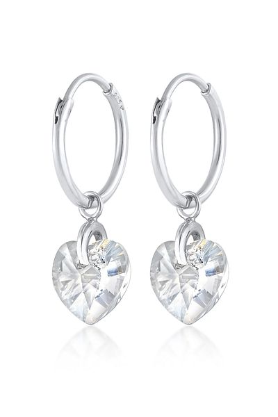 ELLI Ohrringe Hänger Herz Symbol Kristalle 925 Silber