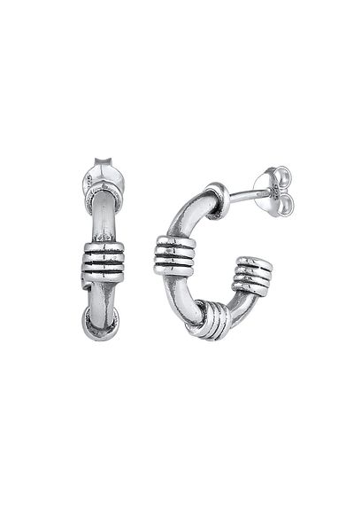 KUZZOI Ohrringe Herren Stecker Creolen Vintage 925 Silber