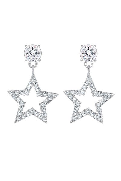 ELLI Ohrringe Sterne Sparkling Kristalle 925 Gümüş