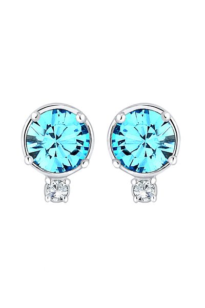 ELLI Ohrringe Basic Glamour Blau Kristalle Silber