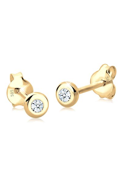 ELLI Ohrringe Basic Elegant Klassisch Diamant 585 Gelbgold