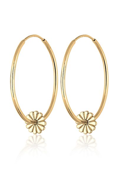 ELLI Ohrringe Creolen Hänger Blume Daisy 925 Sterling Silber