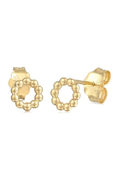 ELLI Ohrringe Ohrstecker Kreis Kugeloptik 375er Gelbgold