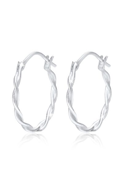 ELLI Ohrringe Twisted Gedreht Creole Trend 925 Silber