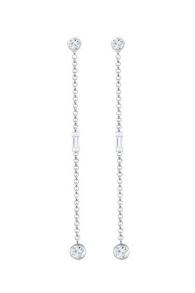 ELLI Ohrringe Ohrhänger Topas Edelstein Baguette Form 925 Silber