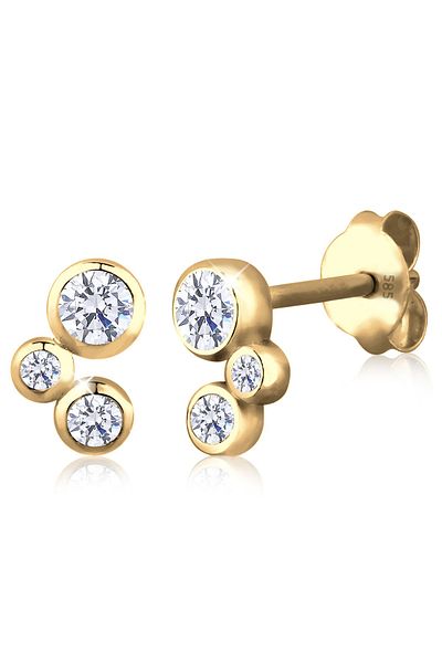 ELLI Ohrringe Basic Geo Hochwertig Zirkonia 585 Gelbgold