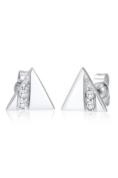 ELLI Ohrringe Dreieck Zirkonia Geo Trend 925 Silber