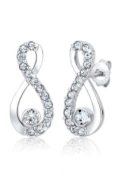 ELLI Ohrringe Infinity Kristalle 925 Silber