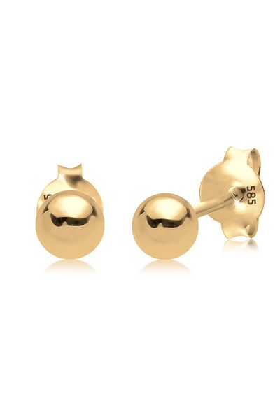 ELLI Ohrringe Kugel Geo Basic Minimal Edel Filigran 585 Gelbgold