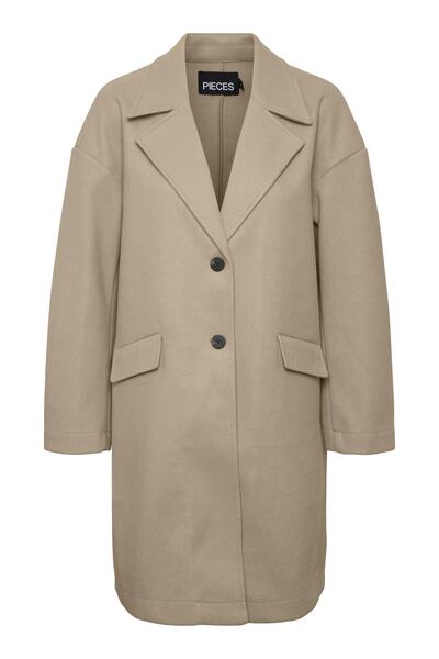 PIECES Dámský hnědý kabát