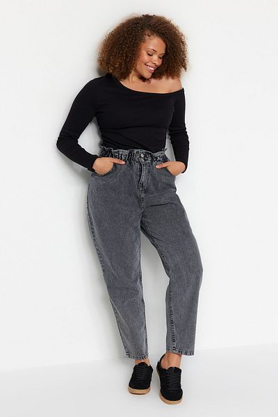 Grau Plus Size Jeans Online Kaufen Trendyol