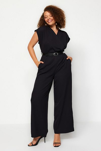 Black top jumpsuit curve