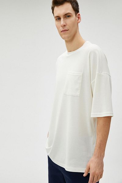 Koton Men's Ecru T-Shirt