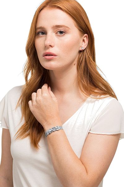Heideman Schmuckset Frauen mit Armband und Ohrringen Set Milanaise silberfarben Basic