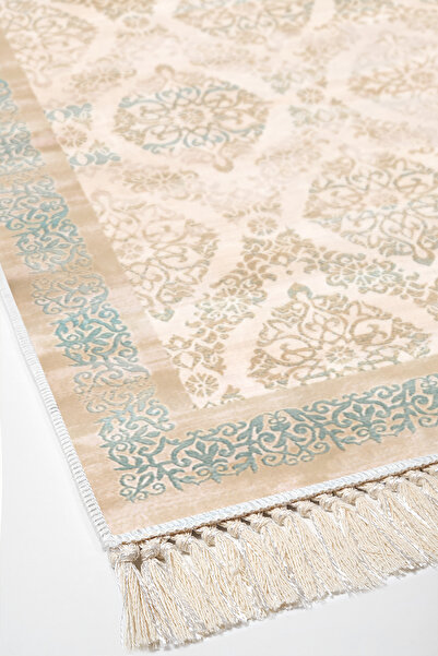 Alanur Home Eco Trend DJT 3-Piece Washable Non-Slip Base Bathroom Mat Set 1376 Classic Light Turquoise