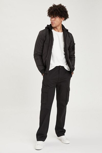 DeFacto Kabát Slim Fit s kapucí, odolný proti větru a vodě