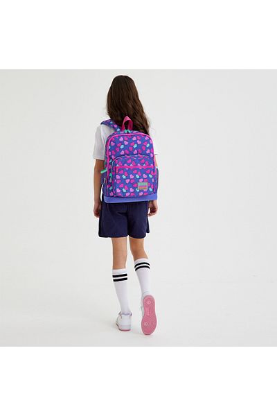 Coral High Rucsac școlar cu patru compartimente cu model inimă roz lavandă pentru copii 23463