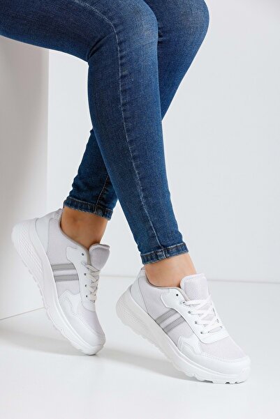 Devida Comfortable sole daily women's sneaker sports shoes white-grey