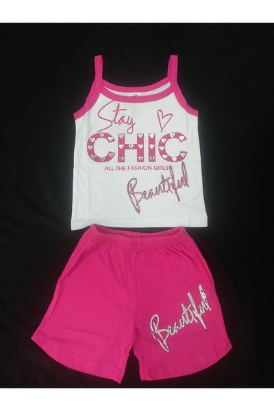 Sleepy Summer Girl's Suit with Strap Shorts