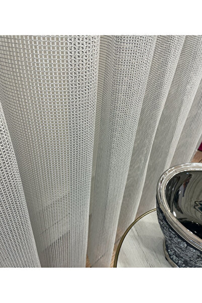 Brillant Modern Textured Knitted 1/2.5 Pleat - Light Gray Tulle Curtain