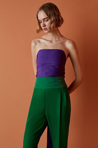 adL Mert Aslan Straplez Büzgülü Bluz