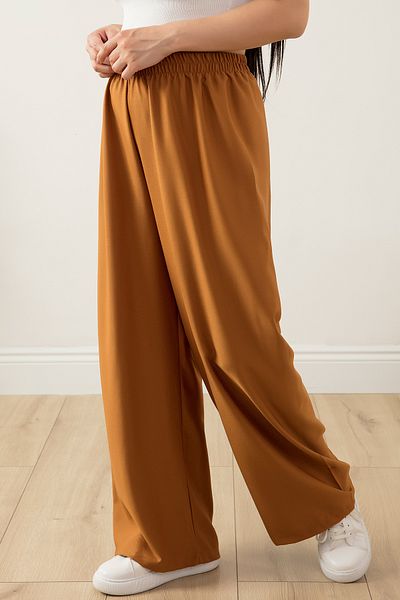 PULLIMM Elastic Waist Wide Leg Comfortable Fit Trousers 2081