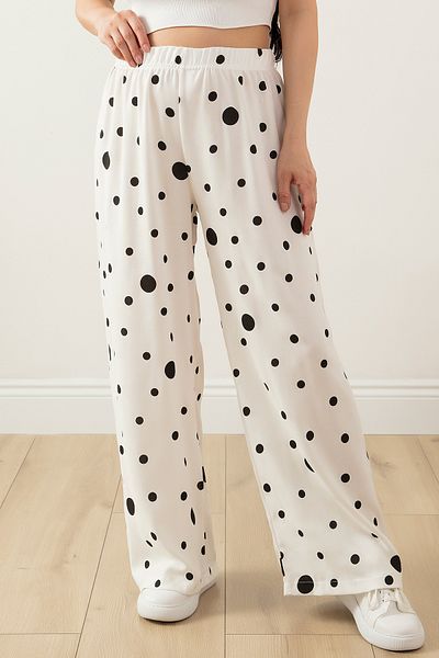 PULLIMM Elastic Waist Wide Leg Comfortable Fit Trousers 2081