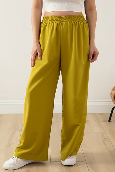 PULLIMM Elastic Waist Wide Leg Comfortable Fit Trousers 2081