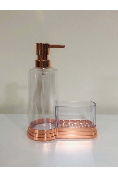 Romans Akrilik Süngerlikli Sıvı Sabunluk&Deterjanlık Bakır