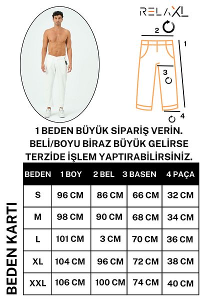 RELAXL Ανδρικό παντελόνι με λευκή αλυσίδα από 100% βαμβακερό ύφασμα κατάδυσης Tok
