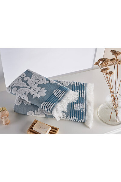 Le Atölye مجموعة مناشف ماري كلير باريس الداخلية من الجاكار مكونة من قطعتين با...