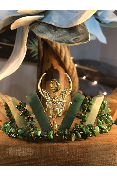 MEDUSA Aventurin Taç Morta (saç Aksesuarı, Doğal Taş, Gelin Tacı, Düğün, Mezu...