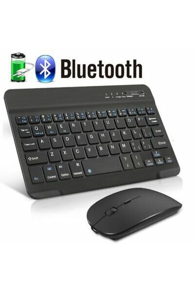 DUHALINE Hometech Alfa 10BT 10.4" Tablet İçin Uyumlu Slim Şarjlı Bluetooth Klavye ve Mouse Seti