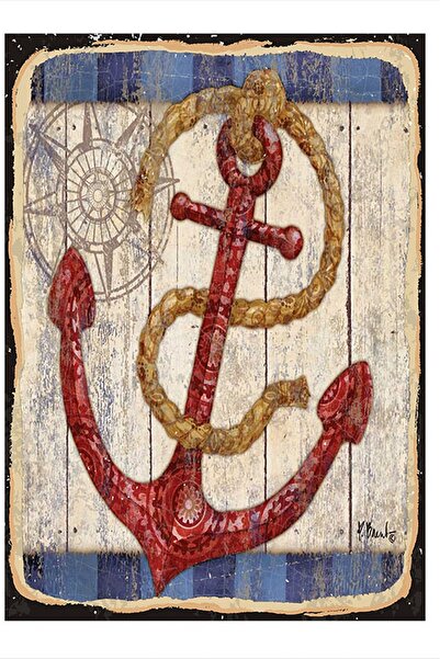 Bedeko Gemi Çapası Hediyelik Mdf Tablo 25cm X 35cm