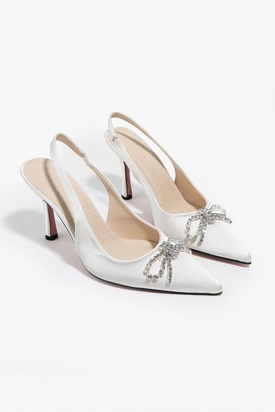 NİŞANTAŞI SHOES Karina Sedef Satin Stone Detaillierte Damenschuhe mit Absatz