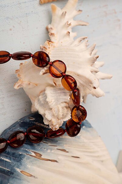 Deniz Doğal Taş Sertifikalı Organik Bebek Kehribar Diş Kolyesi