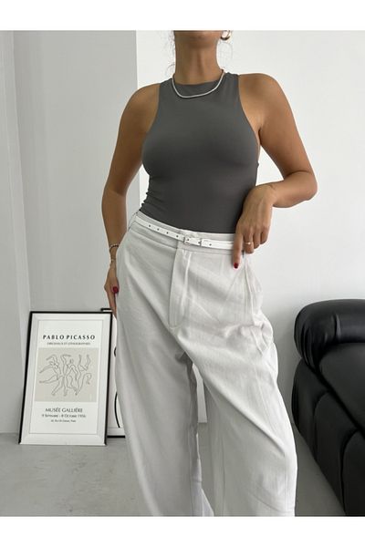 coaksco Women's Palazzo White Belt