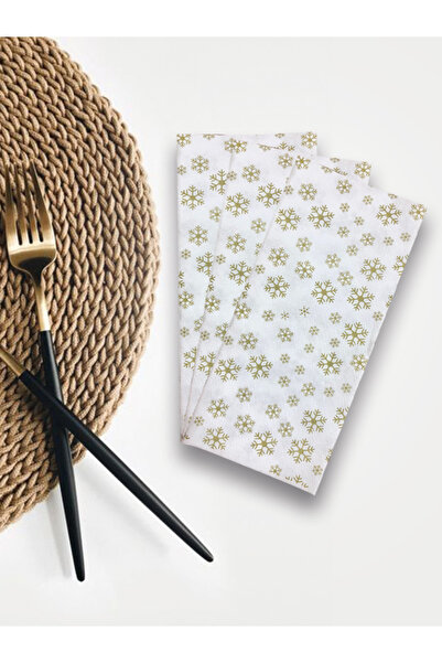 Ake Kağıt منديل مطبوع عليه ندفة الثلج 10x20 سم 100 قطعة