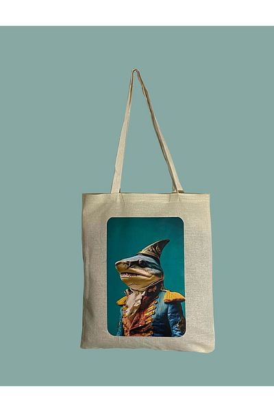 rakkun shop Shark Animals Series Printed Raw Cloth Bag
