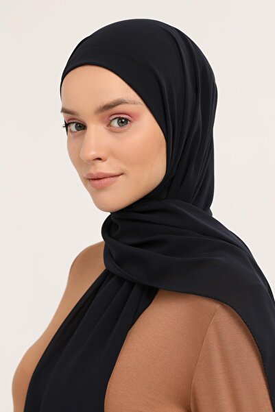 Altobeh Ready Practical Luxury Pipe Bonnet Chiffon Shawl Navy Blue