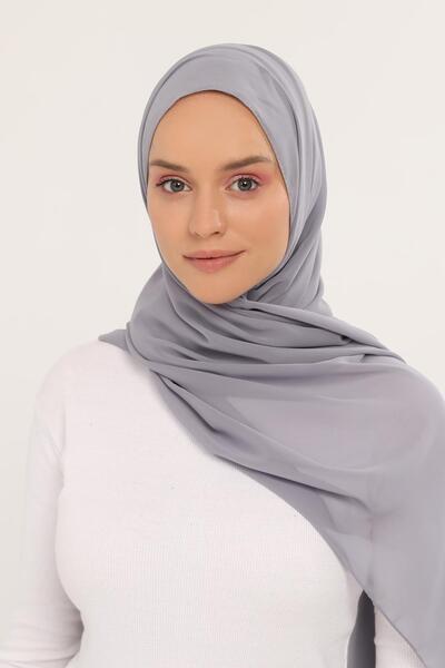 Altobeh Ready Luxury Practical Hijab Chiffon Shawl Gray