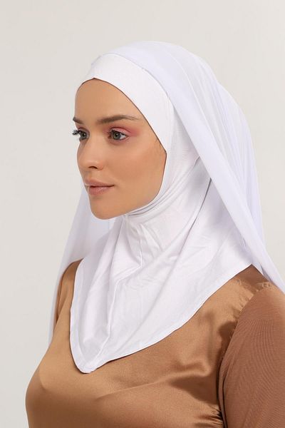 Altobeh Έτοιμο Luxury Practical Hijab Chiffon Shawl White