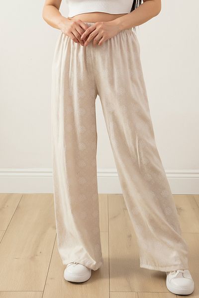 PULLIMM Pantaloni cu talie elastică, cu picioare largi, confortabili, 2081