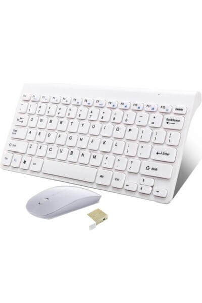 DUHALINE Preo PTAB T10 10.1" Tablet Uyumlu Kablosuz Taşınabilir Q Klavye Ve Mouse Set BEYAZ